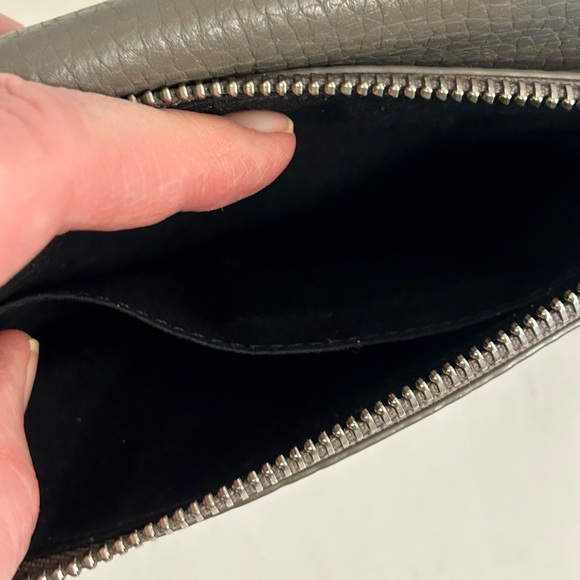 AllSaints Grey Pebbled Leather Crossbody  Purse Wallet - Picture 7 of 14